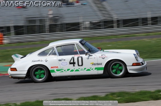 2008-04-26 Monza 0750 Classic Endurance Racing - Moreau - Porsche 911 RS 1973